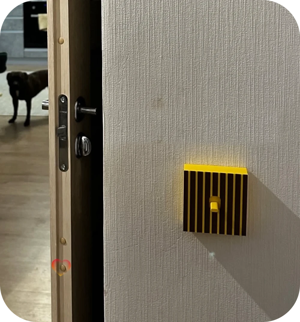 Yellow striped cover in a customer’s home
