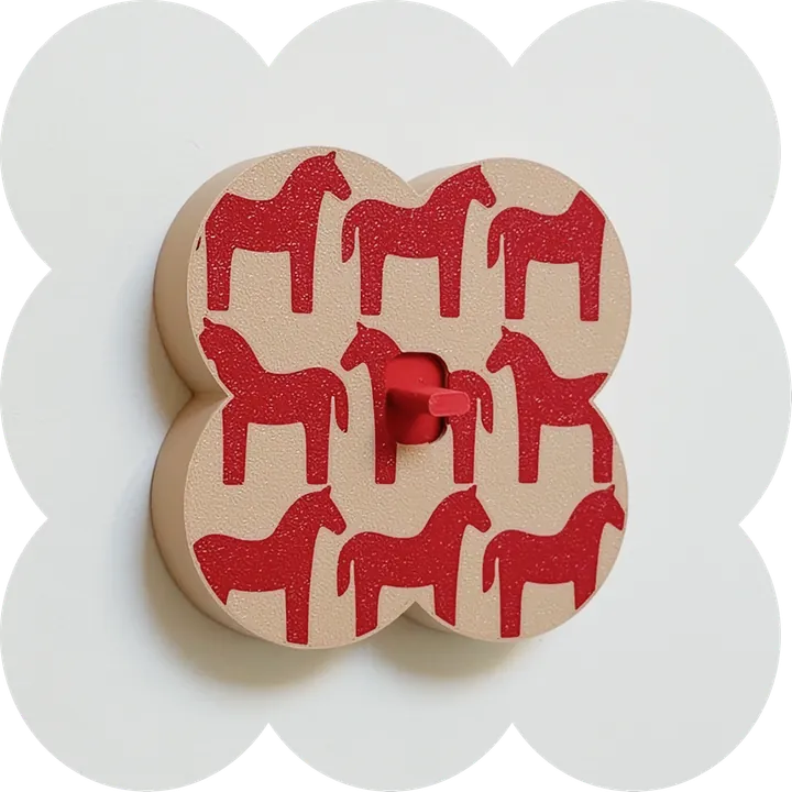 Cover with red horses