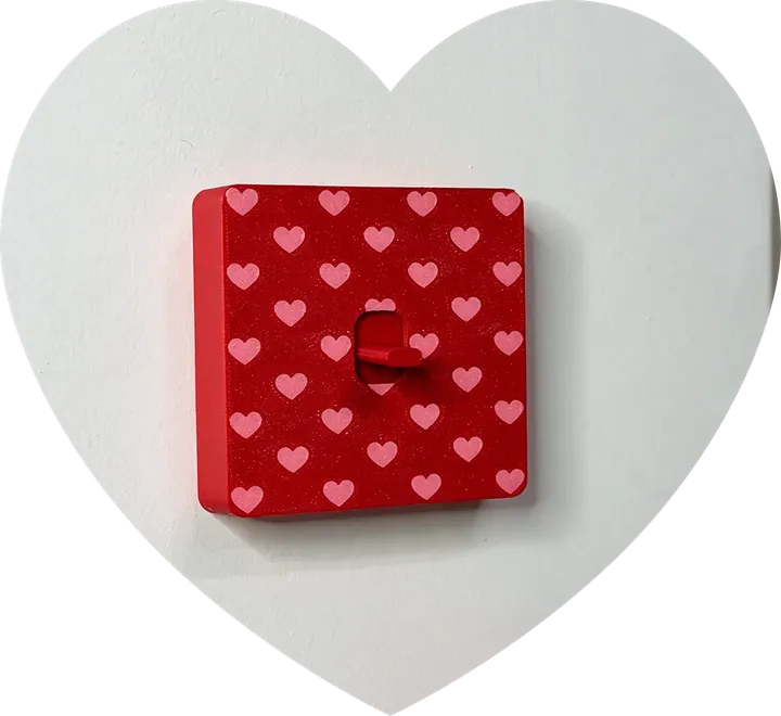 Red cover with pink hearts